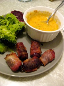 This little piggy had bacon wrapped dates