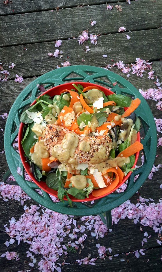 Sesame seed encrusted salmon